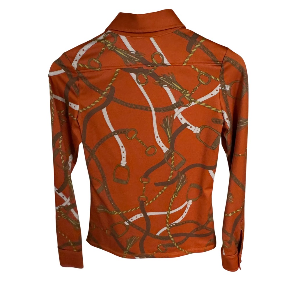 PS of Sweden Hermine Magic Shirt Orange Equestrian Print Top XS 40025-315 - Picture 3 of 8